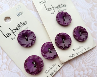 6 cartes mauves vintage 17 mm La Petite 11/16 po.