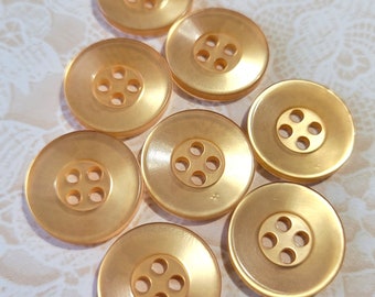 8 Peach 4 Hole Vintage Buttons 11/16 Inch Sew Thru Buttons
