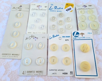 32 Shades of White Vintage Buttons Le Chic Le Bouton BGE Streamline Button Cards