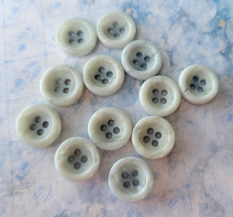 Subtle Filled Buttons 12 Light Blue Vintage 4 Hole Buttons 7/16 Inch 12mm - Etsy