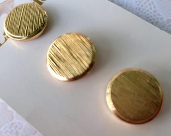 3 Gold Textured Shank Metal Buttons 5/8 Inch 15mm La Mode