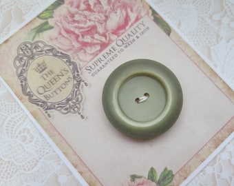 Big Soft Green Vintage Buttons 1 1/4 Inch 34 mm