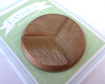 BIG Vintage Brown/Tan Textured Shank Button 1 3/4 Inch