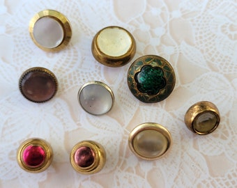 9 Rhinestone Vintage Shank Buttons