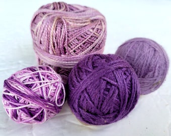 4 Small Purple & Lavender Ball of Yarn Vintage