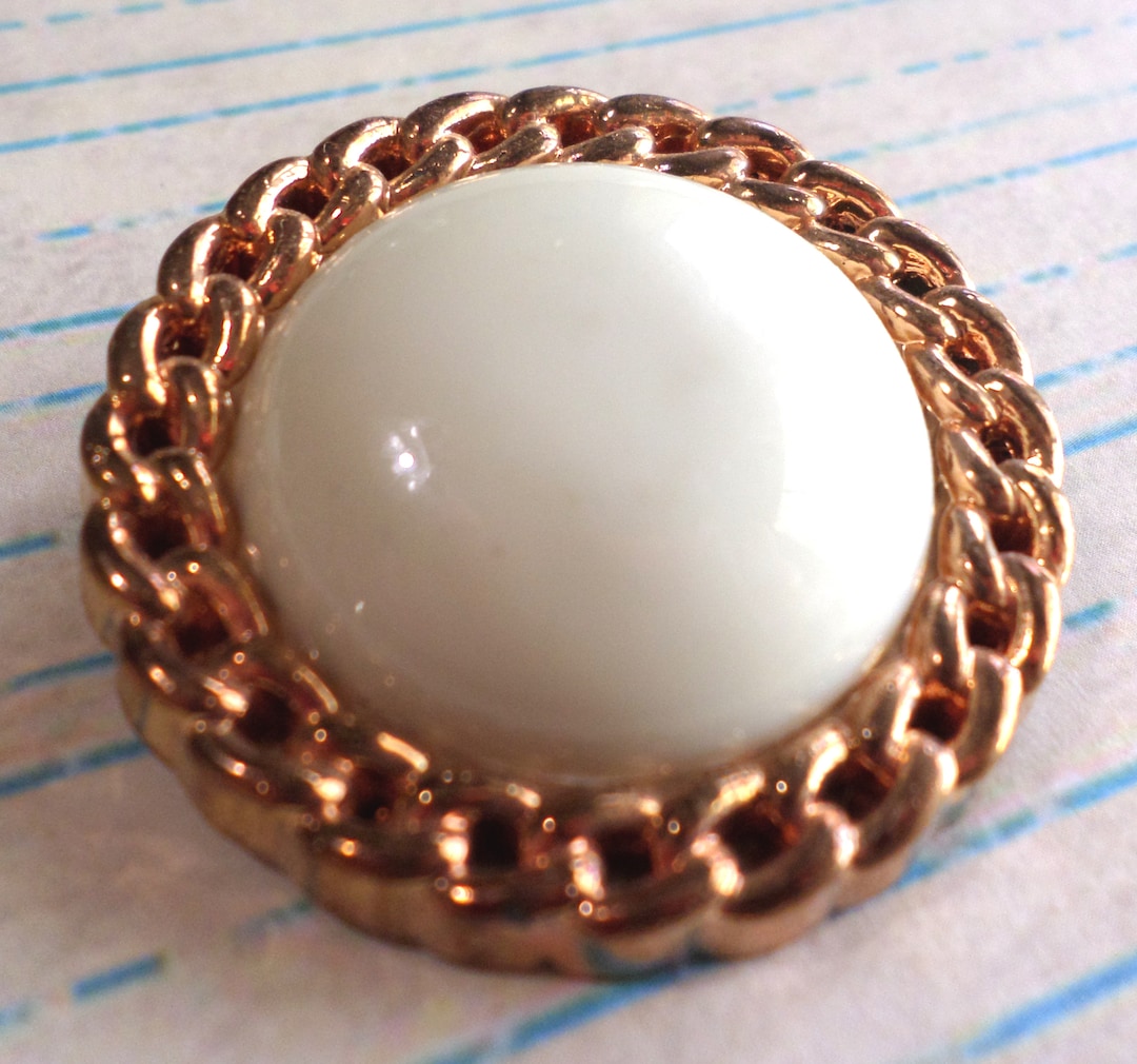 Shank Button Gold Rim Big Cream and Gold Rimmed Vintage Shank Button 1 1/2 Inch - Etsy