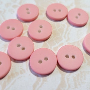 10 Pink & White Vintage Buttons 9/16 Inch 2 Hole Sew Thru Buttons image 3