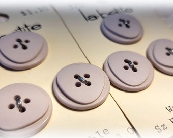 6 Lavender Vintage Buttons 3/4 Inch 2mm La Petite Button Card