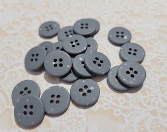 10 Vintage Bluish Gray or Slate Speckled Buttons 9/16 Inch