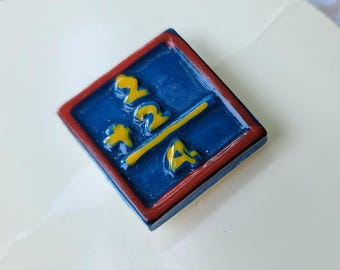 Back to School Math Button 5/8 Inch 15mm Hand Painted JHB International Button Card