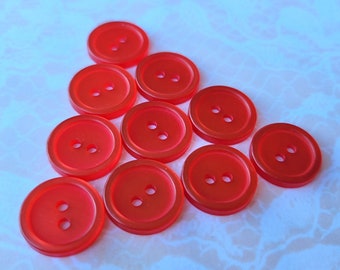 10 Orange Buttons 5/8 Inch