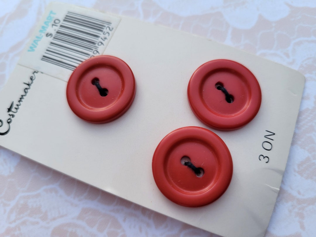 3 Brick Red Vintage Buttons Costumakers Buttons 3/4 Inch Etsy