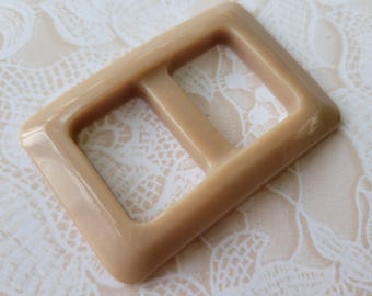 Tan Buckle/Slide Vintage 1 13/16 by 1 1/4 Inch
