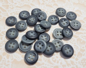 25 Vintage Navy Blue & Gray 2 Tone Buttons 3/8 Inch