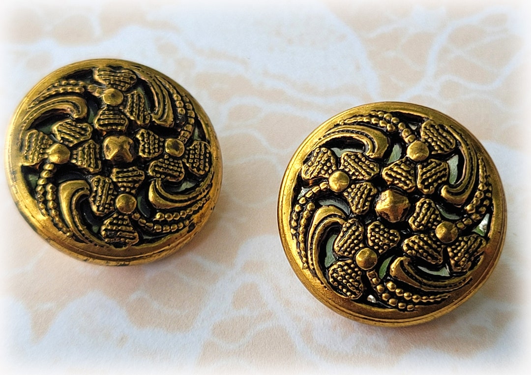 Gold Metal Fancy Vintage Shank Buttons 11/16 Inch 18mm - Etsy