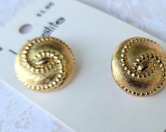 2 Gold Beaded Swirl Shank Buttons 7/8 Inch 22mm La Petite