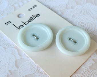 2 Light Blue 2-Hole Buttons 1 1/8 Inch 28mm Made in Italy La Petite