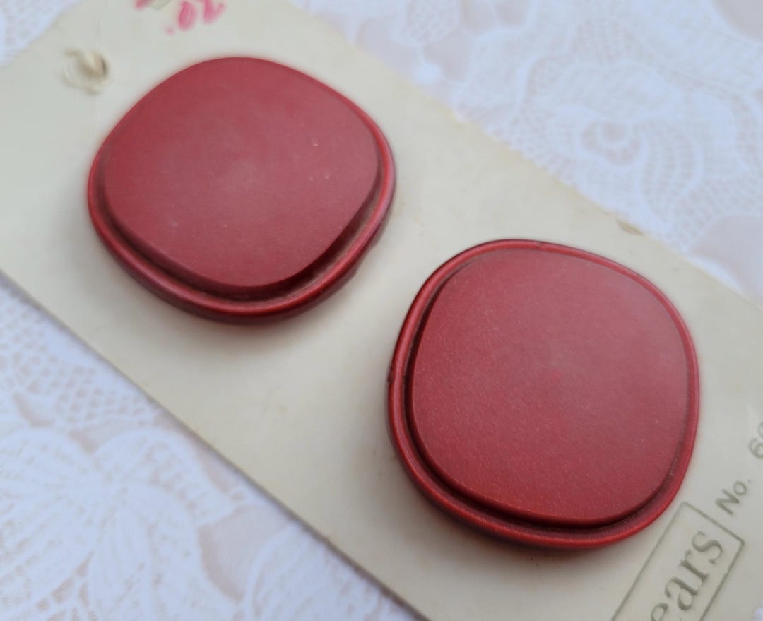 Brick Red Vintage Buttons: 1 3/16 Inch (32mm) Sears Card - Etsy