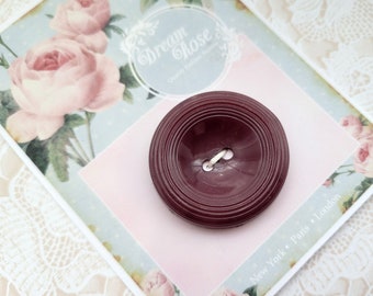 Big Plum Vintage Button  1 1/2 Inch 38mm