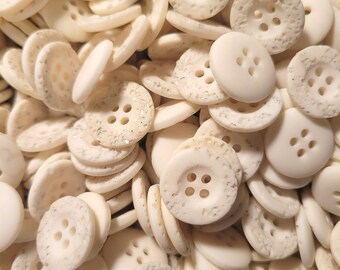 Creamy White 4 Hole Vintage Buttons Choice of 10 or 20   5/8 Inch