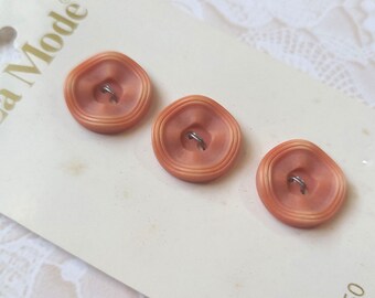 3 Rust Vintage Buttons 9/16 Inch 13mm La Mode