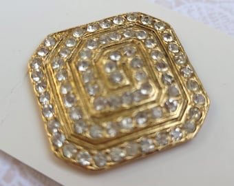 Rhinestone Vintage Button 1 Inch (27mm) Casa de Leon Button Card