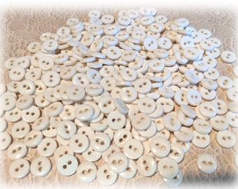 Tiny White Cat Eye Buttons 5/16 Inch 8mm (Set of 10)
