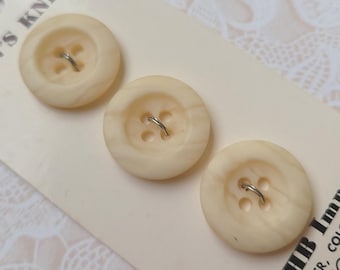 3 Creamy Beige Vintage 4 Hole Buttons 3/4 Inch 18mm JHB Buttons