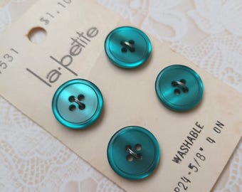 Vintage Teal 4-Hole Buttons (5/8 Inch) – La Petite Sewing Supplies