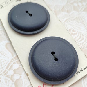 2 BIG Navy Blue Vintage Buttons 1 1/4 Inch 33mm BGE Button Card