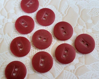 10 Burgundy/Mauve Vintage Buttons 9/16 Inch 2 Hole Buttons