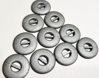 10 Gray Little Buckles , Slides or Buttons 11/16 Inch Vintage