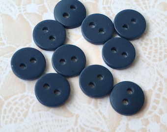 10 Small Blue Vintage Buttons 3/8 Inch 10mm