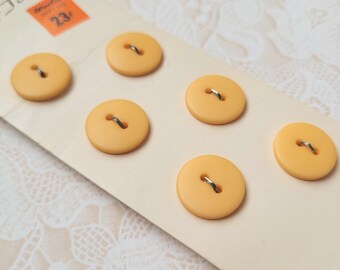 6 Light Orange Vintage Buttons 9/16 Inch 15mm Style Tone