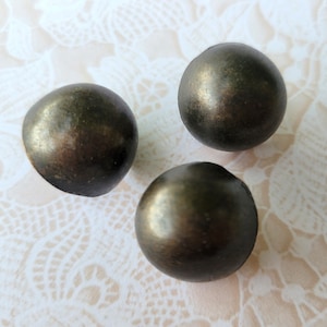 3 Vintage Metal Domed Shaped Shank Buttons 3/4 Inch