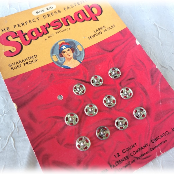 11 Starsnap Vintage Snaps Size 2/0 Guaranteed Rust Proof