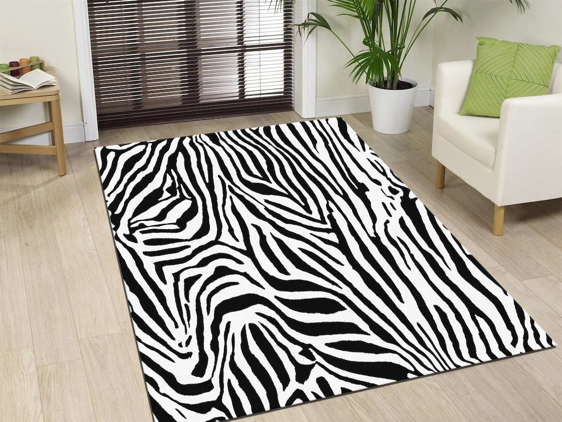 Psychedelic Zebra Rug,zebra Design Rug,wavy Pattern Rug,zebra Pattern ...