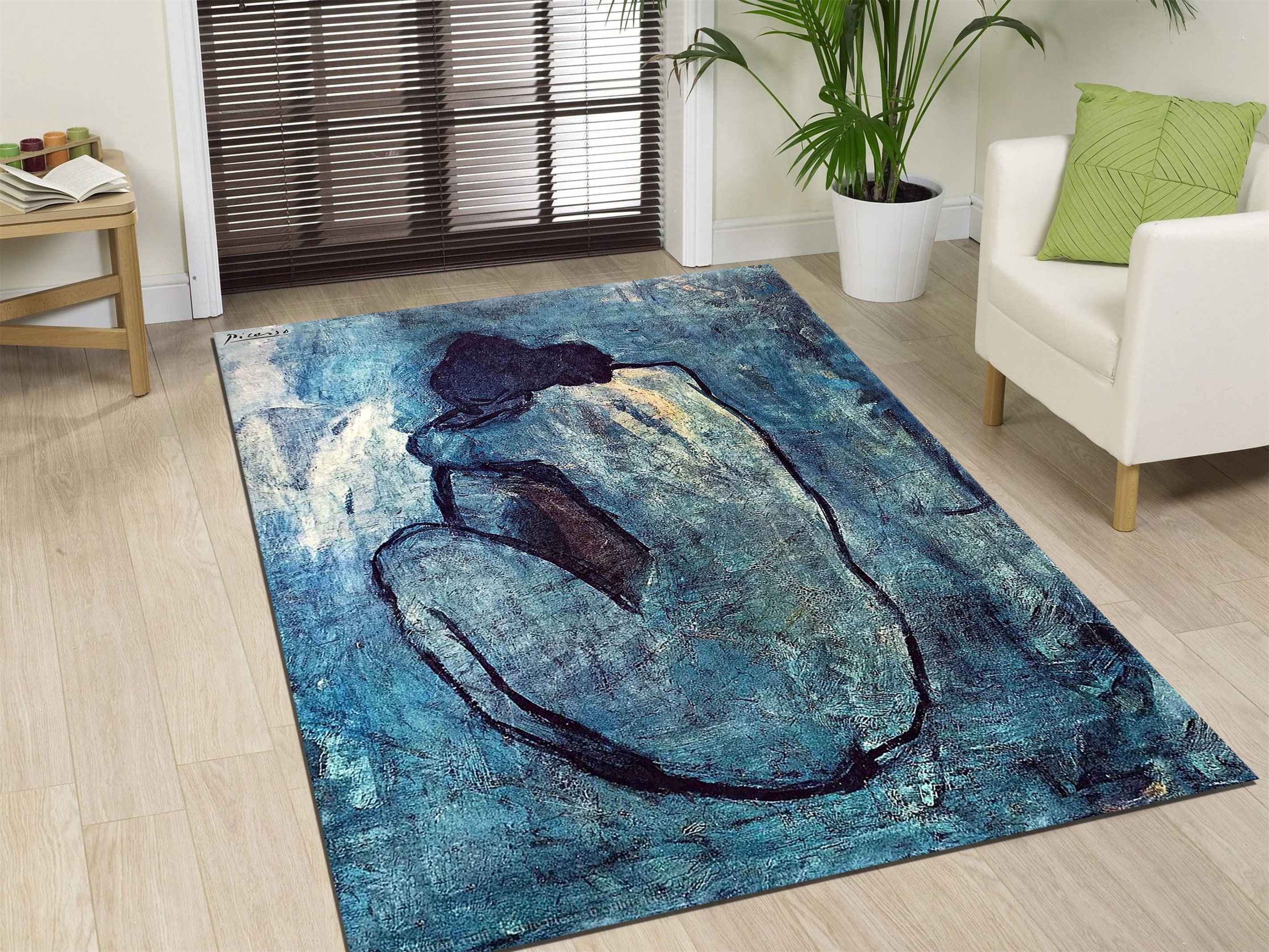 Picasso Art Rug,bleu Period Rug,art Lover Rug,blue Art Rug,picasso Rug ...
