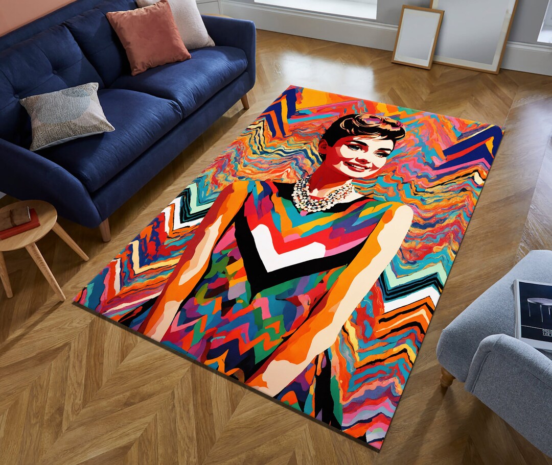 Actress Rug,art Lover Rug,colorful Rug,striped Color Rug,woman Rug ...