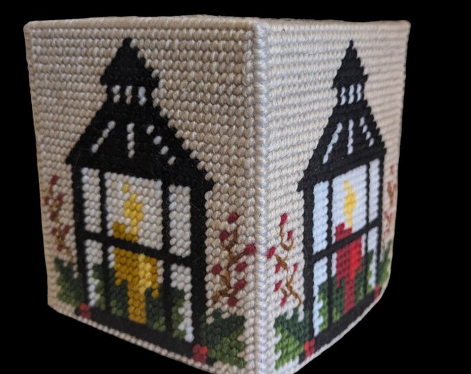 Plastic Canvas Holiday Lantern Square Tissue Box Cover - Etsy