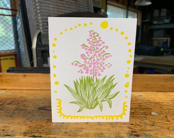 Yucca in Bloom, letterpress printed blank card