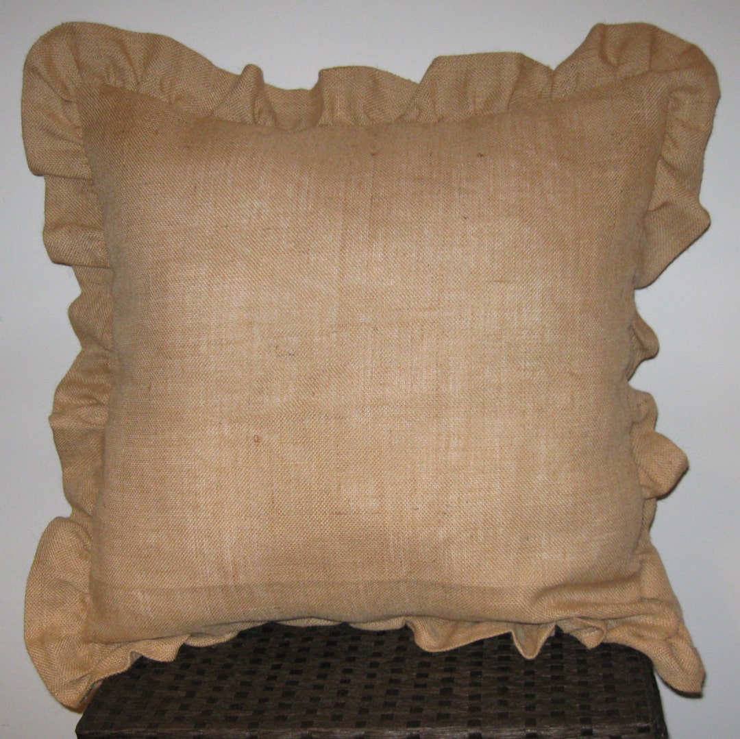 TWO BURLAP Euro Shams Pillowcases Pleated or Ruffled Etsy