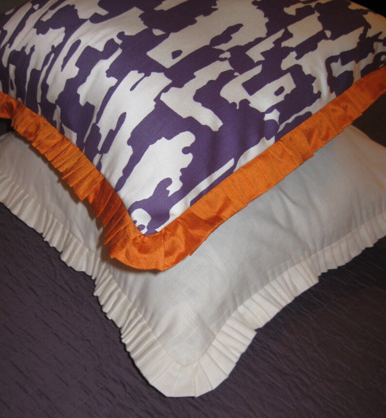 TWO LINEN Pleated Euroshams Etsy