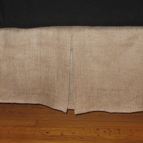 Burlap Bed Skirt Pleated Queen Size 60x80 Etsy