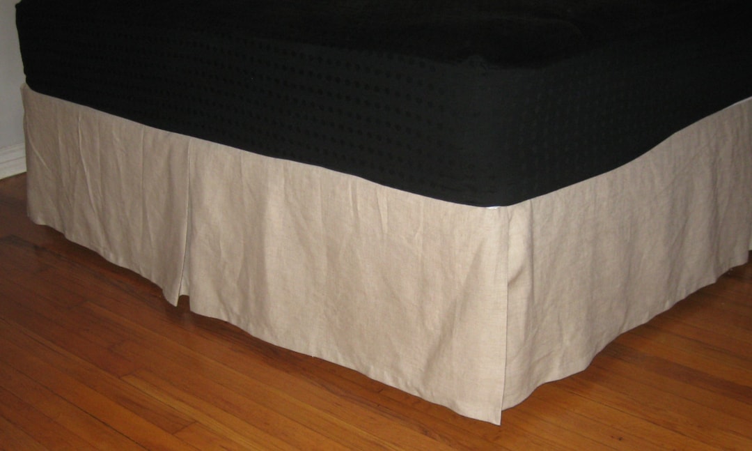 LINEN QUEEN SIZE Bed Skirt With Pleat on Each Side Etsy