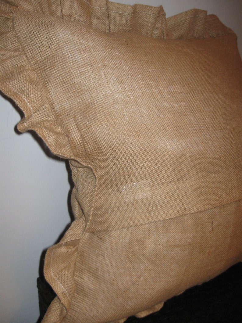 TWO BURLAP Euro Shams Pillowcases Pleated or Ruffled Etsy