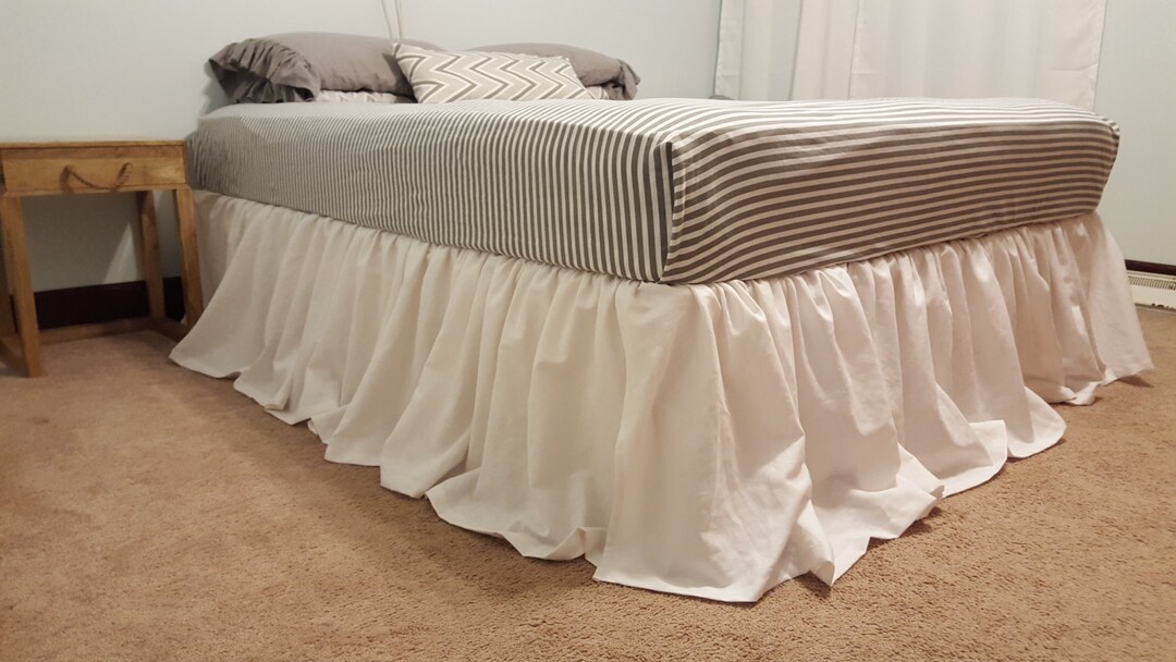 LINEN TWIN Size Bed Skirt Dust Ruffle With Ruffles Etsy