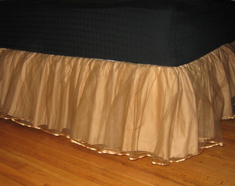 Queen Tulle Bed Skirt With Satin Ribbon Chose Your Color and Etsy Canada