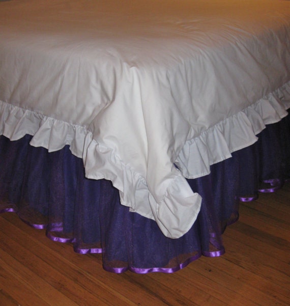 Tutu Full Size Tulle Bed Skirt in Lavender Light Lavender or Etsy