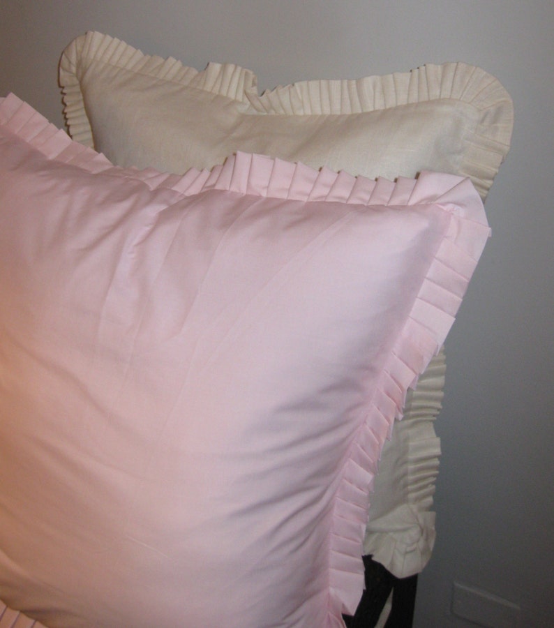 COTTON Euro Pillowcases Shams With Pleats Set of Two Etsy